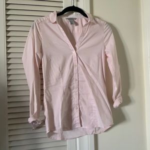 h&m pink button down